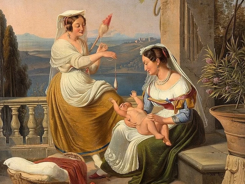 Una scena di famiglia al lago di Nemi - 1837, Thorvaldsens Museum, Copenaghen, dettaglio